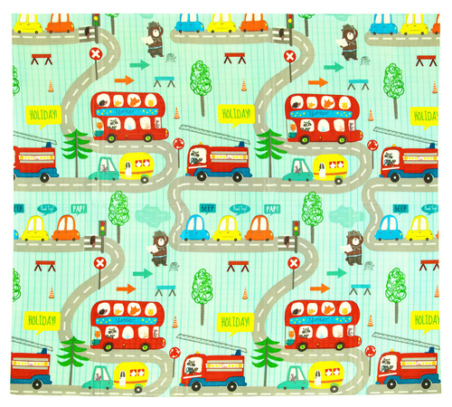 Humbi Oboustranná skládací vzdělávací podložka z pěny XPE 200x180x1 lesní ulice