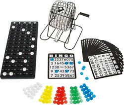 Malá nožní hra Bingo Cage míchací stroj 18 karetní deska