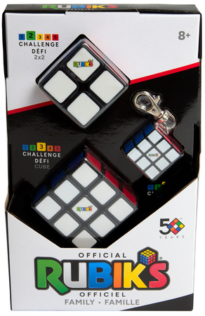 3W1 set Originální klasický hlavolam Rubikova kostka Mini kostka na klíče Rubik's (2 kostky + kroužek na klíče)