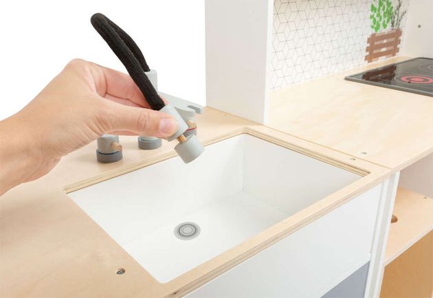 Velká dřevěná dětská modulární kuchyňka XL domácí spotřebiče 3v1 premium