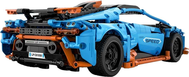 CaDA Modré stavební kostky Speed Cowboy Racing Car 1120 dílků