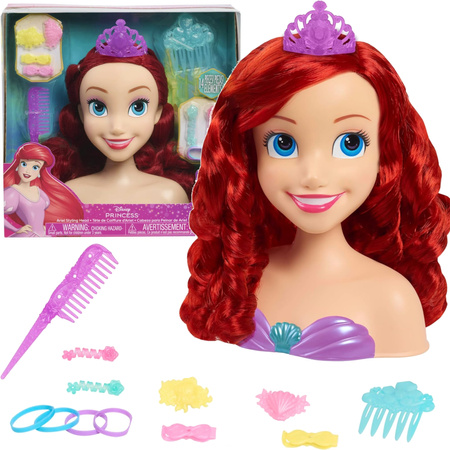 Disney Princess Hair Styling Head Doll Malá mořská víla Ariel Malá mořská vílaKadeřník + příslušenství