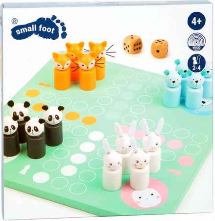 Malá nožní hra Ludo Animals Pastelová dřevěná hra Chinaman's Game