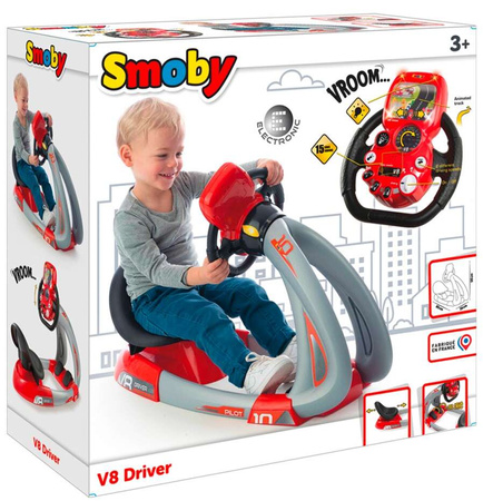 Simulátor auta Smoby V8 pro děti s pohyblivými pedály