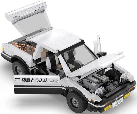 CaDA stavební cihly bílé Initial-D AE86 Toyota Trueno závodní vůz 1324 prvků