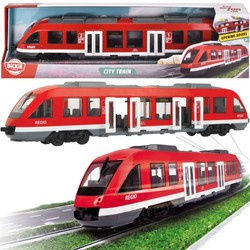 Červený městský vlak s otevíracími dveřmi realistická tramvaj Regio 3+
