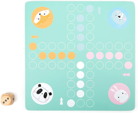 Malá nožní hra Ludo Animals Pastelová dřevěná hra Chinaman's Game