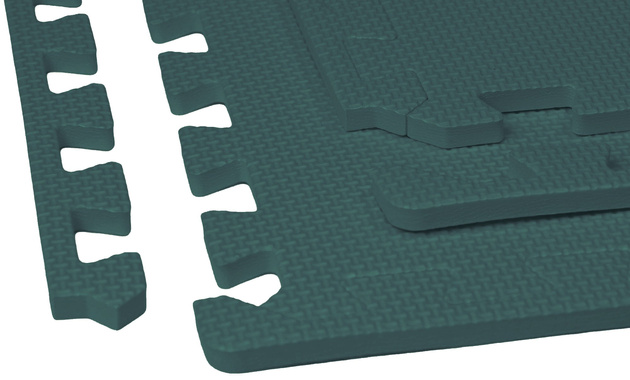 Pěnová podložka Podlahové puzzle bezpečné vodotěsné 3 ks. tmavě zelená 62 x 62 x 1 cm láhev zelená Humbi