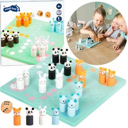 Malá nožní hra Ludo Animals Pastelová dřevěná hra Chinaman's Game