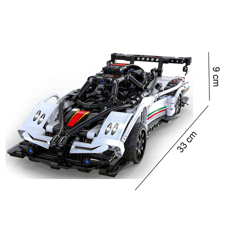 CaDA Construction Blocks Dálkově ovládané vozidlo Z-Wind White RC Racing Car 457 kusů Dual Mode