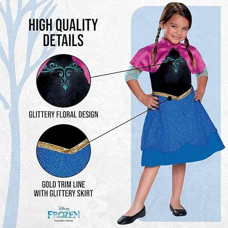 Disney Ledové království kostým, karnevalový kostým Anna 94-109 cm (3-4 roky)
