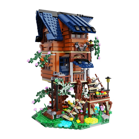 CaDA stavební kostky sada Four Seasons Tree House 1155 kusů LED světlo