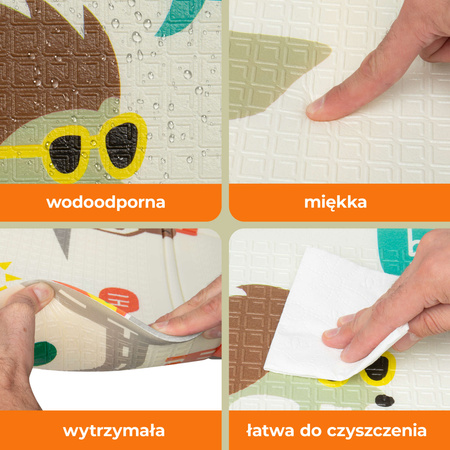 Humbi Oboustranná skládací vzdělávací podložka z XPE pěny 120x180x1cm Londýn, autobus, ulice, Miasto