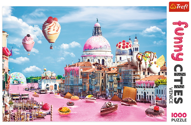 Puzzle Sladkosti v Benátkách Zábavná města 1000 prvků Trefl