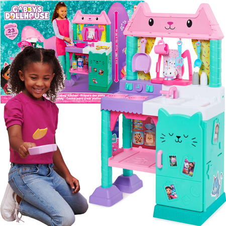 Gabby's Dollhouse Interaktivní kuchyňka Cakey 90cm 23 prvků, vařte s Gabi