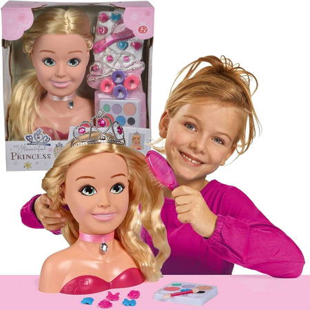 Hlava styling panenka set česání vlasů Make-up Malování Princezna kadeřník + příslušenství Simba
