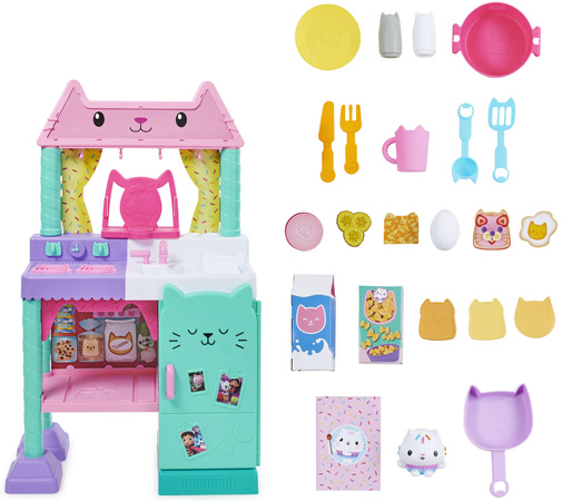 Gabby's Dollhouse Interaktivní kuchyňka Cakey 90cm 23 prvků, vařte s Gabi