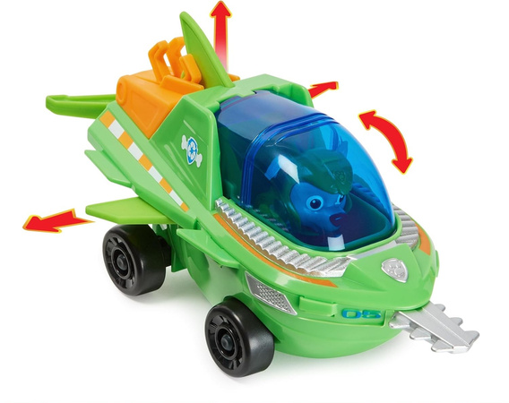 Tlapková patrola 2v1 Rocky Sawfish Aqua Pups sada podvodního vozidla + figurka