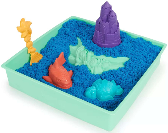 Kinetic Sand plast Kinetic Sand modrá sada hradu z písku + formičky a příslušenství Spin Master