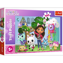 Trefl Puzzle 100 Kočičí dům Gabi a přátelé 5+