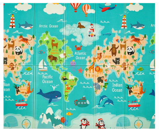 Humbi Oboustranná skládací vzdělávací pěnová podložka XPE 200x180x1 Miarka Streets