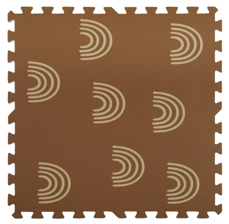 Humbi Pěnová podložka Puzzle 3 ks. světle hnědá se vzorem 62 x 62 x 1 cm