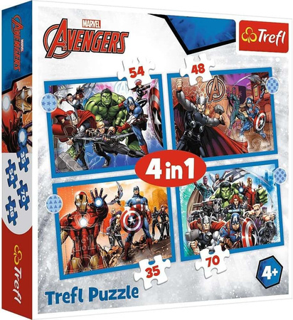Trefl Puzzle 4v1 Marvel Brave Avengers