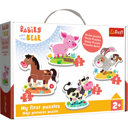 Puzzle 4v1 Farma Moje první puzzle Zvířata na farmě Trefl 