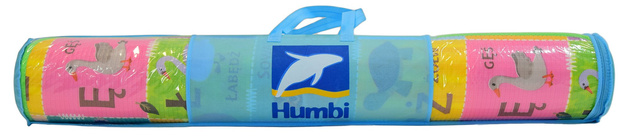 Humbi pěnová oboustranná vzdělávací podložka Šachovnice kontrastní obrázky Polská abeceda 180 x 120 x 1 cm