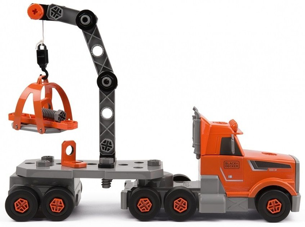 Sada 2W1 Nákladní auto s jeřábem + černý kufr a nářadí Black and Decker Smoby