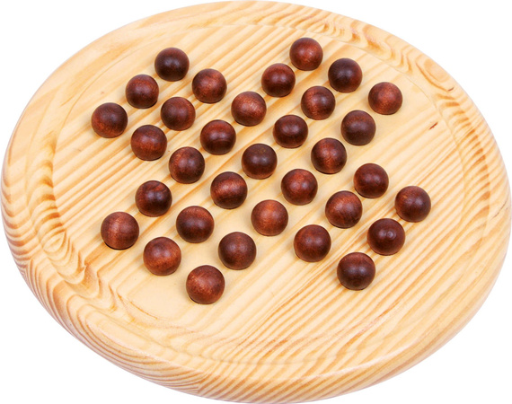 Dřevěná strategická stolní hra Solitaire s kuličkami pro 1 hráče Small Foot