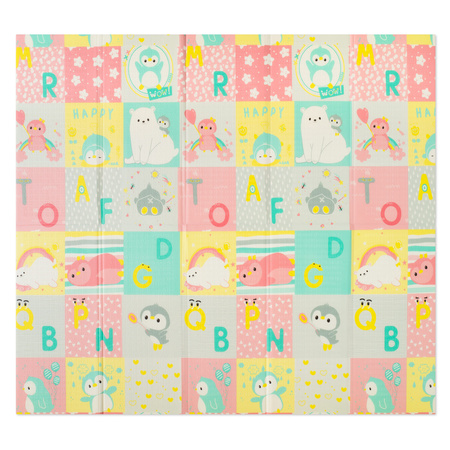 Humbi Tlustá vzdělávací podložka 2 v 1 z pěny XPE 200x180 Dinosauři Zvířata Písmena Spalničky