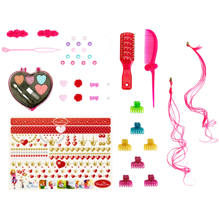Velká hlava Hair Styling Doll Kadeřník Princezna Coralia Princezna Coralie + make-up paleta pro děti
