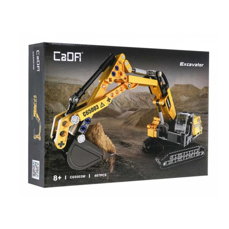 CaDA stavební bloky Stavební vozidlo žluté Bořek bagr 467 kusů