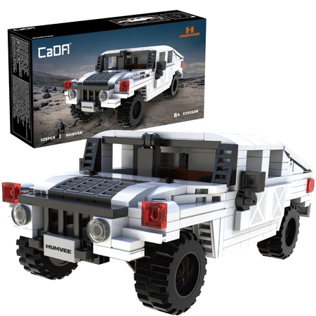 Stavební bloky CaDA malé auto Humvee bílé terénní vozidlo 328 kusů