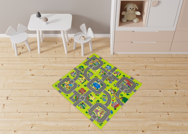 Humbi Puzzle piankowe Mata piankowa Miasto Uliczki 31,5 x 31,5 x 1cm 9 szt.