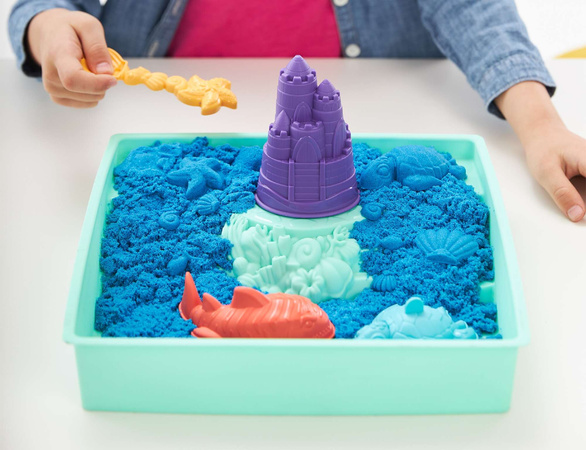 Kinetic Sand plast Kinetic Sand modrá sada hradu z písku + formičky a příslušenství Spin Master