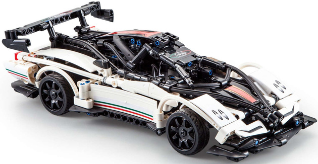 CaDA Construction Blocks Dálkově ovládané vozidlo Z-Wind White RC Racing Car 457 kusů Dual Mode