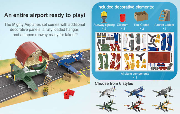CaDA stavebnice Mighty papír a cihly letadla sada 226 kusů