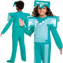 Kostým Minecraft, karnevalový kostým diamantové brnění 127-136 cm (7-8 let)