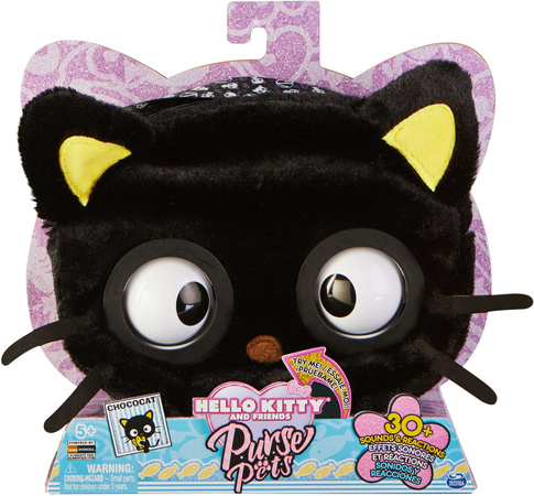 Purse Pets Hello Kitty Chococat Interaktivní taška s očima Cat Černý kocourek Sound