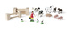 Dřevěný statek + figurky zvířat 23 kusů