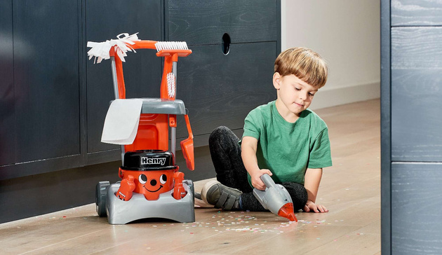 Dětský úklidový vozík s vysavačem a mopem Henry Deluxe Casdon
