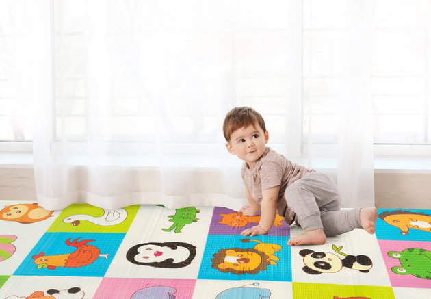 Humbi Oboustranná skládací vzdělávací podložka z pěny XPE 200x180x1