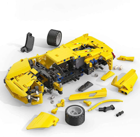 CaDA Stavební kostky 24 cm Lightning Sports Car pull-back 357 dílků