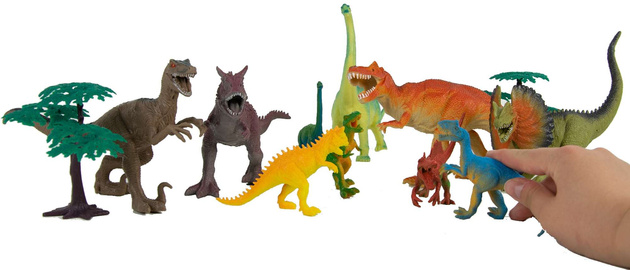 Sada figurek dinosaurů + příslušenství 12 kusů