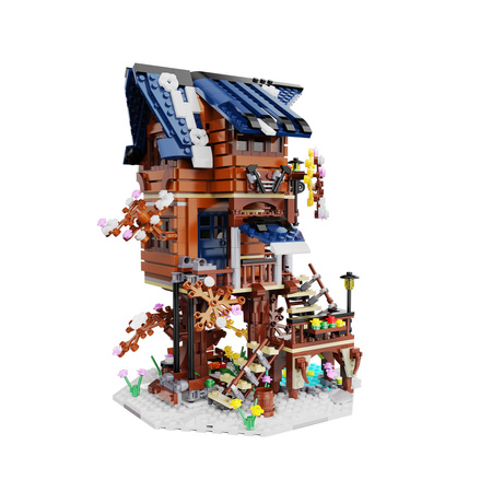 CaDA stavební kostky sada Four Seasons Tree House 1155 kusů LED světlo