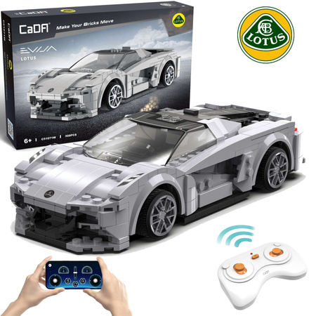 Construction Blocks Remote Controlled Rugged Vehicle + Stickers Lotus Evija Dual Mode 308 pieces CaDA