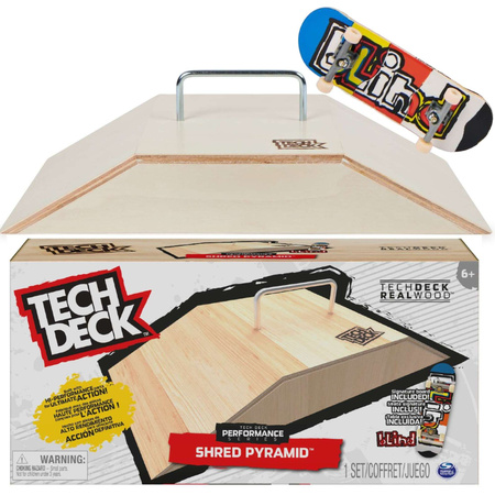 Tech Deck Fingerboard Shred Pyramid dřevěná rampa + skateboard