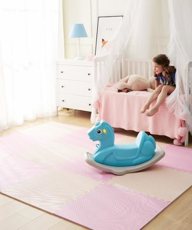 Humbi pěnová podlahová rohož 120x60 Velká voděodolná bezpečná pěnová skládačka 2 ks růžová